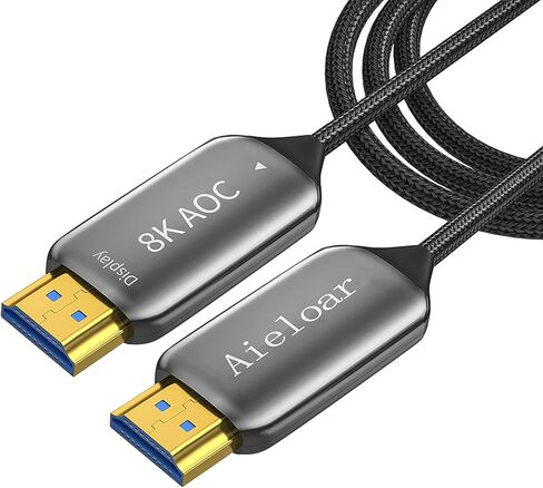 Optic Fiber HDMI 2.1 Cable 300ft,8K@60Hz 4K@120Hz Dynamic HDR 10, eARC, HDCP2.2, 4:4:4 7680x4320 Resolution, 48Gbps Optical Fiber HDMI 2.1 Cable for PS5/8K TV/LG TV in Kuwait
