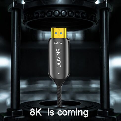 Optic Fiber HDMI 2.1 Cable 300ft,8K@60Hz 4K@120Hz Dynamic HDR 10, eARC, HDCP2.2, 4:4:4 7680x4320 Resolution, 48Gbps Optical Fiber HDMI 2.1 Cable for PS5/8K TV/LG TV in Kuwait
