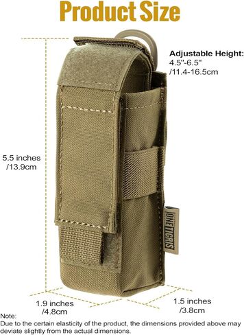OneTigris Flashlight Holster Flashlight Holder Molle Flashlight Holster Tactical Flashlight Pouch Holder for Belt 1000D Cordura Nylon | Tactical Flashlight Holder, Fits Select Streamlight and Fenix Models for Law Enforcement, Security and EDC in Kuwait