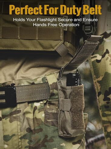 OneTigris Flashlight Holster Flashlight Holder Molle Flashlight Holster Tactical Flashlight Pouch Holder for Belt 1000D Cordura Nylon | Tactical Flashlight Holder, Fits Select Streamlight and Fenix Models for Law Enforcement, Security and EDC in Kuwait