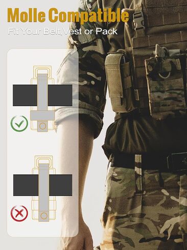 OneTigris Flashlight Holster Flashlight Holder Molle Flashlight Holster Tactical Flashlight Pouch Holder for Belt 1000D Cordura Nylon | Tactical Flashlight Holder, Fits Select Streamlight and Fenix Models for Law Enforcement, Security and EDC in Kuwait