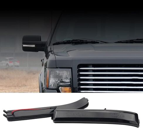 GTINTHEBOX Smoked Lens White Led Side Mirror Marker Turn Signal Light Lamp for 2009-2014 Ford F150 in Saudi Arabia