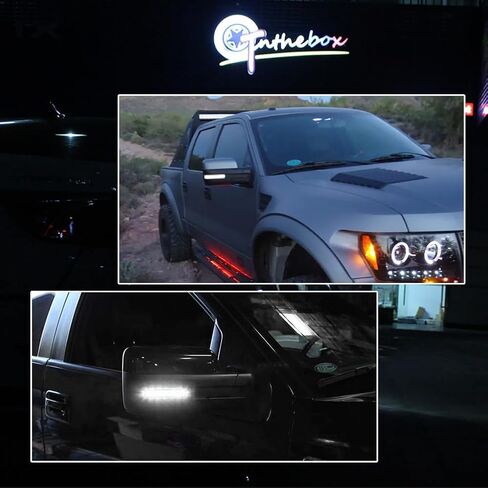 GTINTHEBOX Smoked Lens White Led Side Mirror Marker Turn Signal Light Lamp for 2009-2014 Ford F150 in Saudi Arabia