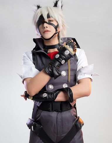 زي تنكري للعبة Cosplay.fm للرجال على طراز الذئب مع شارات وقفازات in Saudi Arabia