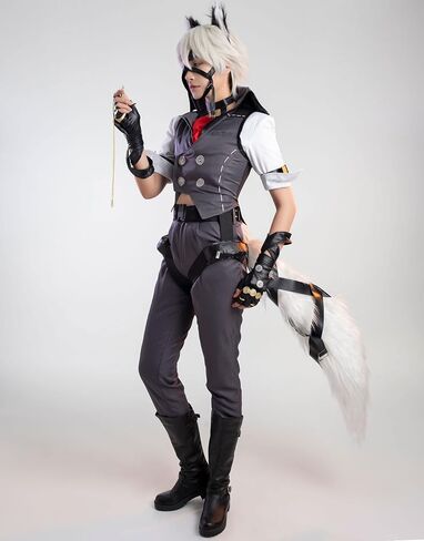 زي تنكري للعبة Cosplay.fm للرجال على طراز الذئب مع شارات وقفازات in Saudi Arabia