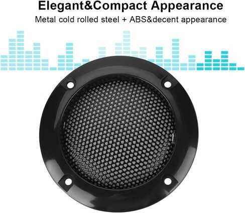 Decorative 2.5 11 2 Covers 2.5 Round Tweeter 3 Port Tube 1.5 2 Inch Speaker Decorative Steel Mesh Circle Car Speaker Protective Mesh Cover Black (Black) in Saudi Arabia