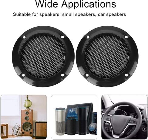 Decorative 2.5 11 2 Covers 2.5 Round Tweeter 3 Port Tube 1.5 2 Inch Speaker Decorative Steel Mesh Circle Car Speaker Protective Mesh Cover Black (Black) in Saudi Arabia