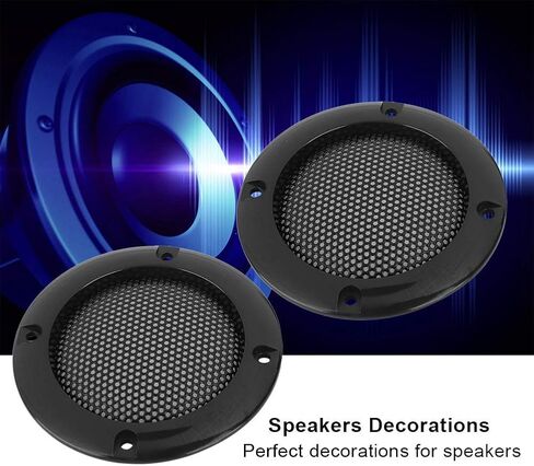 Decorative 2.5 11 2 Covers 2.5 Round Tweeter 3 Port Tube 1.5 2 Inch Speaker Decorative Steel Mesh Circle Car Speaker Protective Mesh Cover Black (Black) in Saudi Arabia