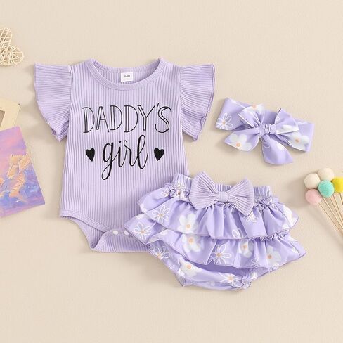 4th of July Baby Girl Outfit Short Sleeve Newborn Romper Ruffle Stripe Star Shorts My 1st 4th of July Outfits in Saudi Arabia