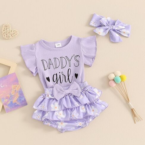 4th of July Baby Girl Outfit Short Sleeve Newborn Romper Ruffle Stripe Star Shorts My 1st 4th of July Outfits in Saudi Arabia