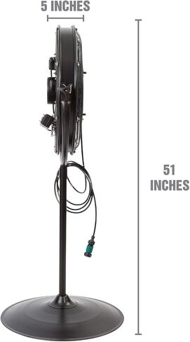 OEMTOOLS 23978 مروحة رذاذ بقاعدة مائلة مقاس 20 بوصة، مراوح خارجية للباحات، مراوح رذاذ مقاومة للماء للخارج، مروحة مع رذاذ، رذاذ مروحة للتبريد، مروحة خارجية مع رذاذ للفناء، مقاومة للماء in Kuwait