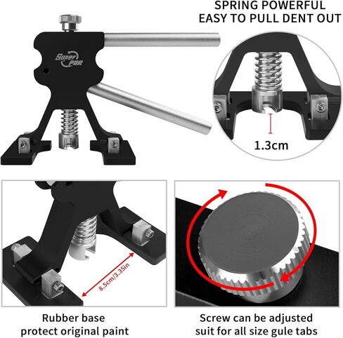 مجموعة إزالة دنت السيارات للسيارات، طقم سحب دنت مع رافع أسود، ساحب جسر، مطرقة منزلقة على شكل حرف T، عروات معدنية طويلة من النوع لإصلاح الانبعاجات الكبيرة، الانبعاجات الصغيرة، الضربات، التجاعيد وأضرار البَرَد in Kuwait