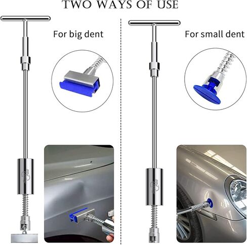 مجموعة إزالة دنت السيارات للسيارات، طقم سحب دنت مع رافع أسود، ساحب جسر، مطرقة منزلقة على شكل حرف T، عروات معدنية طويلة من النوع لإصلاح الانبعاجات الكبيرة، الانبعاجات الصغيرة، الضربات، التجاعيد وأضرار البَرَد in Kuwait