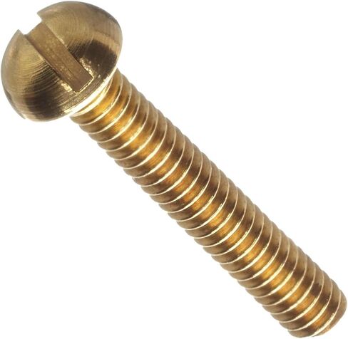 Small Parts 330 Brass Machine Screw, Plain Finish, Round Head, Slotted Drive, 1/4" Length, #2-56 Threads (Pack of 100) in Saudi Arabia