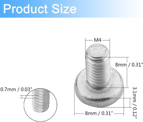 30Pcs M4-0.7x8mm Pan Head Machine Screws 304 Stainless Steel Metric Phillips Drive Cross Round Head Machine Screws Fasteners Bolts, Fully Threaded in Saudi Arabia