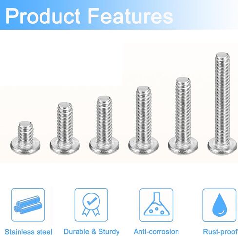 30Pcs M4-0.7x8mm Pan Head Machine Screws 304 Stainless Steel Metric Phillips Drive Cross Round Head Machine Screws Fasteners Bolts, Fully Threaded in Saudi Arabia