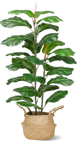 GAOMON Artificial Fiddle Leaf Fig Tree 39 inch, Faux Ficus Lyrata Plant in Pot with Woven Basket, Nearly Natural Artificial Fake Plant for Home Decor Indoor Outdoor Office Perfect Housewarming Gift in Saudi Arabia