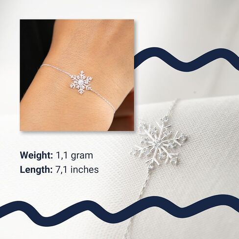 925 Sterling Silver Bracelet for Women Bangle | Cubic Zirconia Stone Dainty Chain Jewelry | Womens Girls Teens Gift Set for Your Love in Saudi Arabia