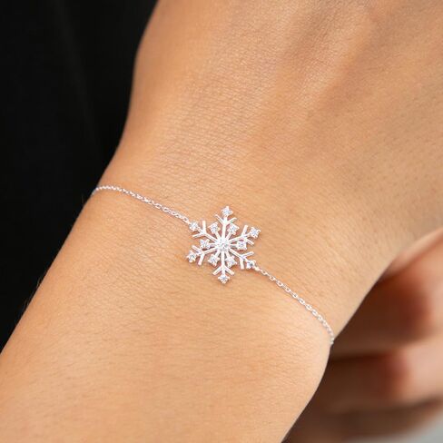 925 Sterling Silver Bracelet for Women Bangle | Cubic Zirconia Stone Dainty Chain Jewelry | Womens Girls Teens Gift Set for Your Love in Saudi Arabia