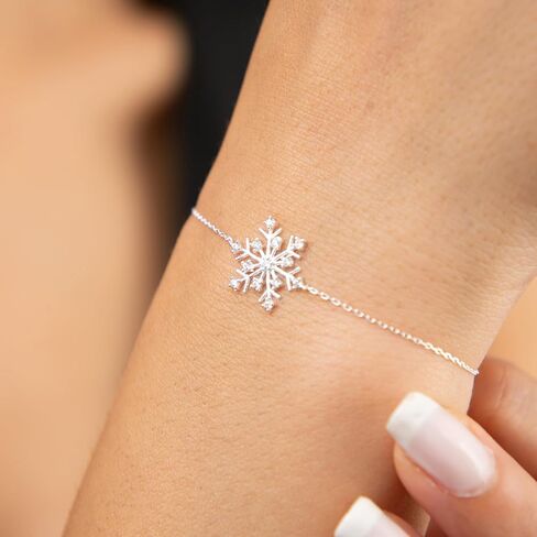 925 Sterling Silver Bracelet for Women Bangle | Cubic Zirconia Stone Dainty Chain Jewelry | Womens Girls Teens Gift Set for Your Love in Saudi Arabia