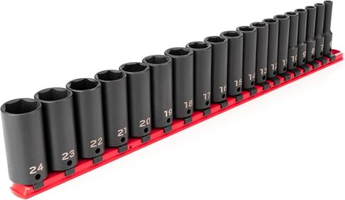 TEKTON 3/8 Inch Drive Deep 6-Point Impact Socket Set with Rail, 9-Piece (5/16-3/4 in.) | SID91101 in Saudi Arabia