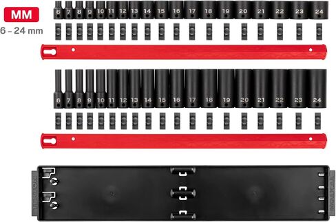 TEKTON 3/8 Inch Drive Deep 6-Point Impact Socket Set with Rail, 9-Piece (5/16-3/4 in.) | SID91101 in Saudi Arabia