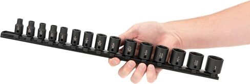 TEKTON 3/8 Inch Drive Deep 6-Point Impact Socket Set with Rail, 9-Piece (5/16-3/4 in.) | SID91101 in Saudi Arabia