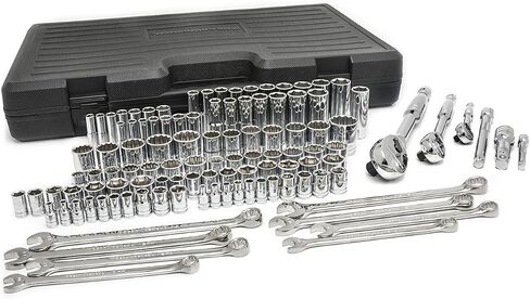 GEARWRENCH 110 Pc. 1/4", 3/8" & 1/2" Drive 6 & 12 Pt. Mechanics Tool Set, Standard & Deep, SAE/Metric - 89058 in Saudi Arabia