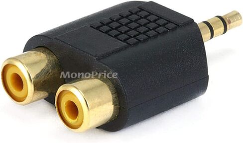 Monoprice 3.5mm Stereo Plug to 2 RCA Jack Splitter Adaptor - Gold Plated in Saudi Arabia