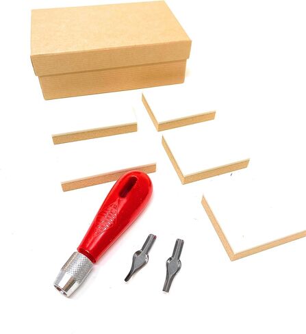 ESSDEE Block Printing Essentials Kit Includes 2 Ink Rollers, 3 Lino Cutters, Lino Handle, Printing Ink and Carving Block || Used in Art, Craft and Carving Stamps || Made in The UK in Kuwait