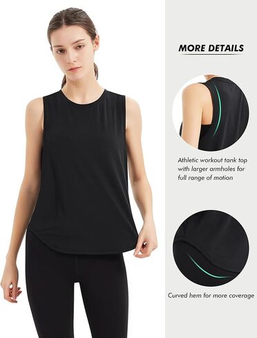 قمصان علوية للتمرين للسيدات خفيفة الوزن بدون أكمام وفضفاضة مناسبة لليوجا، قمصان رياضية للتمارين الرياضية للنساء in Kuwait