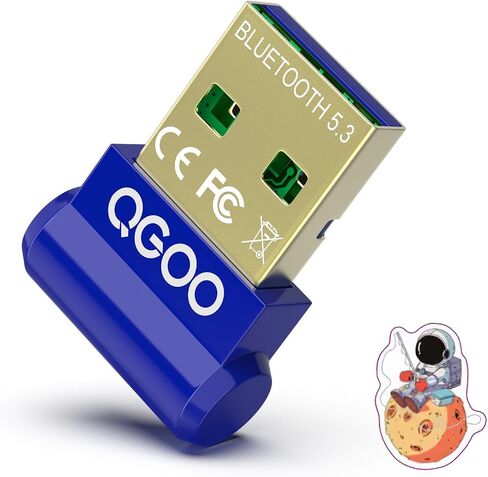 USB Bluetooth Adapter for PC - QGOO Bluetooth Dongle 5.3 EDR, Wireless Bluetooth Receiver for Desktop Computer Laptop Bluetooth Windows 8.1/10/11（blue-122） in Saudi Arabia