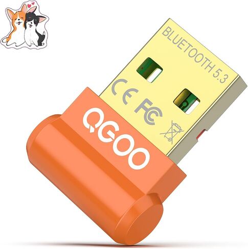 USB Bluetooth Adapter for PC - QGOO Bluetooth Dongle 5.3 EDR, Wireless Bluetooth Receiver for Desktop Computer Laptop Bluetooth Windows 8.1/10/11（orange-047） in Saudi Arabia