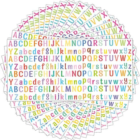 4160PCS Letter Stickers 20 Sheets Alphabet Stickers 0.5in Vinyl Self-Adhesive Number Alphabet Stickers, Mailbox Numbers Labels or Mailbox,Water Bottles,DIY,Business,Address Number(Multiple Colors) in Kuwait
