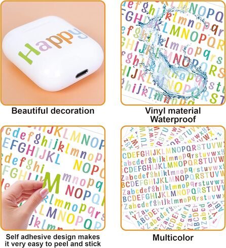 4160PCS Letter Stickers 20 Sheets Alphabet Stickers 0.5in Vinyl Self-Adhesive Number Alphabet Stickers, Mailbox Numbers Labels or Mailbox,Water Bottles,DIY,Business,Address Number(Multiple Colors) in Kuwait