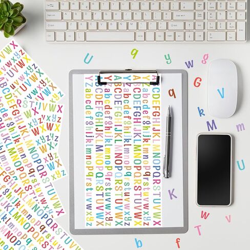 4160PCS Letter Stickers 20 Sheets Alphabet Stickers 0.5in Vinyl Self-Adhesive Number Alphabet Stickers, Mailbox Numbers Labels or Mailbox,Water Bottles,DIY,Business,Address Number(Multiple Colors) in Kuwait