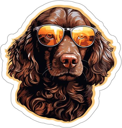 ملصق Boykin Spaniel التذكاري للنافذة من الفينيل صغير مقاوم للماء لزجاجة المياه وكوب جواز السفر وكتاب القصاصات والكمبيوتر المحمول ولوح التزلج والكمبيوتر المحمول مقاس 4 بوصات هدية مضحكة in Saudi Arabia