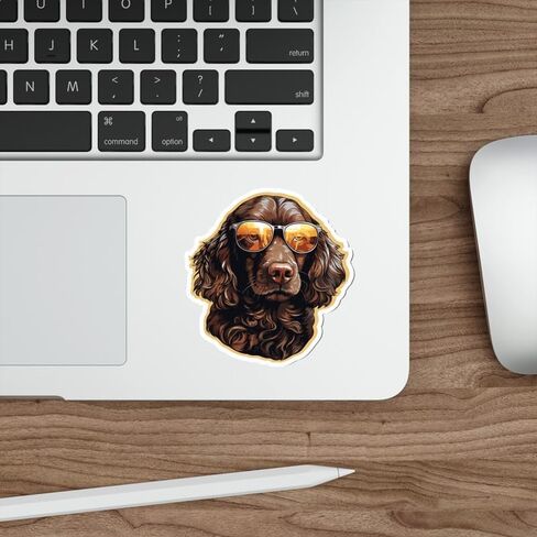 ملصق Boykin Spaniel التذكاري للنافذة من الفينيل صغير مقاوم للماء لزجاجة المياه وكوب جواز السفر وكتاب القصاصات والكمبيوتر المحمول ولوح التزلج والكمبيوتر المحمول مقاس 4 بوصات هدية مضحكة in Saudi Arabia