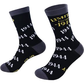 80th Birthday Gifts for Him Men, Stitch Funny 1944 80 Year Old Decoration Socks for Dad Husband Father Grandpa, Unique Fun Novelty and Gag 80th Anniversary Ideas for Christmas Fathers Day