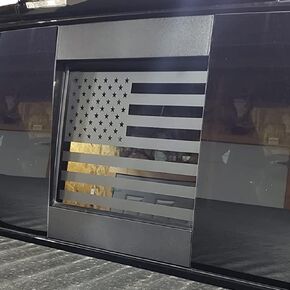 Rear Middle Window American Flag Decal for Nissan Titan 2013-2022 2023 Back Center Sliding Window Glass USA Flag Vinyl Sticker Exterior Accessories(Matte Black)