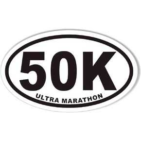 50K Ultra Marathon Oval Sticker