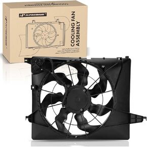 A-Premium Engine Radiator Cooling Fan Assembly Compatible with Kia & Hyundai Models - Sorento 2011-2013, Santa Fe 2010-2012 - Replace# 253801U200
