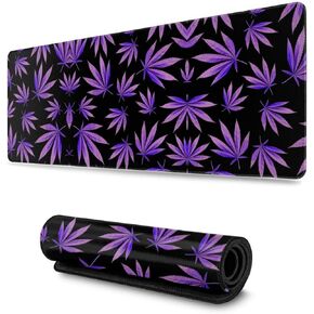لوحة ماوس ألعاب Ganja Marijuana Weed، حصيرة لوحة مفاتيح كبيرة ممتدة للمكتب، حواف مخيطة مضادة للاهتراء، مقاومة للماء، لوحة ماوس مضادة للانزلاق للرجال والنساء in Kuwait
