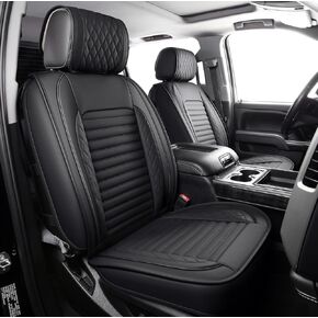 JOJOBAY Chevy Silverado Seat Covers,GMC Sierra Seat Covers,Custom Fit 2007-2024 1500 2500HD 3500HD Crew Double Extended Regular Cab,LT LZT RST Trail Boss(Full Set,Black)