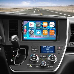 [2+64G] for Toyota Sienna 2015 2016 2017 2018 Upgrade HiFi Audio - Wireless Carplay & Android Auto - 9 inch Touchscreen Android 13 Radio - WiFi, 1080P, GPS, Mirror Link, SWC + AHD Backup Camera + Mic
