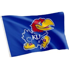 Desert Cactus The University of Kansas Flag Jayhawks KU Flag Banners 100% Polyester Indoor Outdoor 3x5 feet Flags (Style 1)