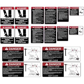 Bucket Truck Crane Truck Boom Truck Safety Decal Sticker Set Outrigger Electrical Hazard Warning Stickers