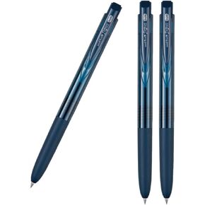 Signo RT1 Retractable Gel Ink Pen, Ultra Micro Point 0.28mm, Renewal 2021 Rubber Grip, Blue Black 3 Pens With Kanji LOVE Sticker