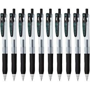 Zebra Sarasa Clip 0.4 Retractable Gel Ink Pen, Rubber Grip, 0.4mm, Black Ink, Value Set of 10