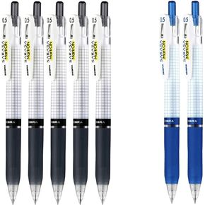 Zebra sarasa Mark on Gel ink 0.5mm ballpoint pens ink color (5 Black,2 Blue) total 7